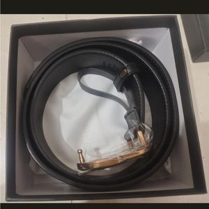 Black leather belt dupe